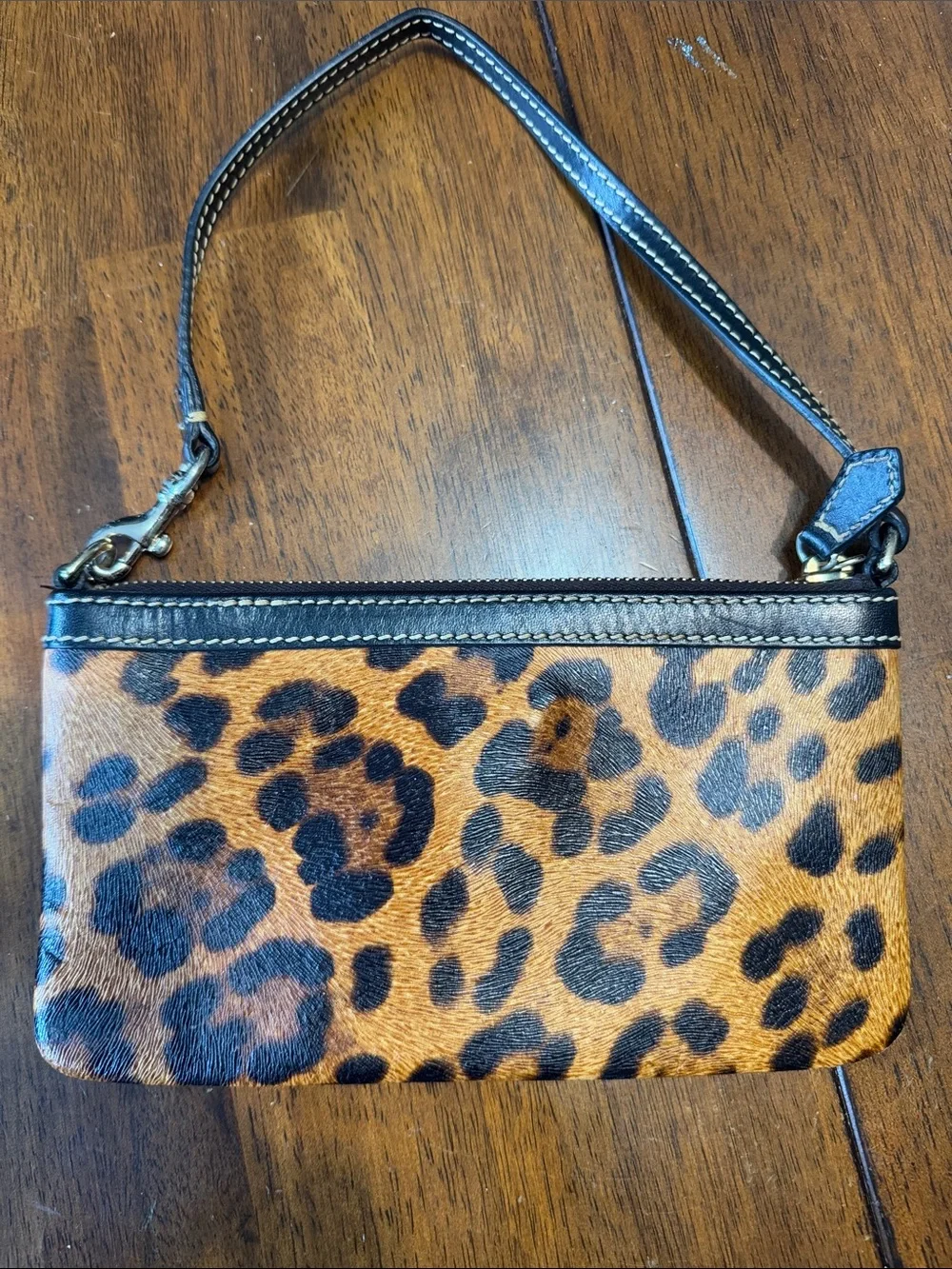 Dooney and Bourke leopard print wristlet